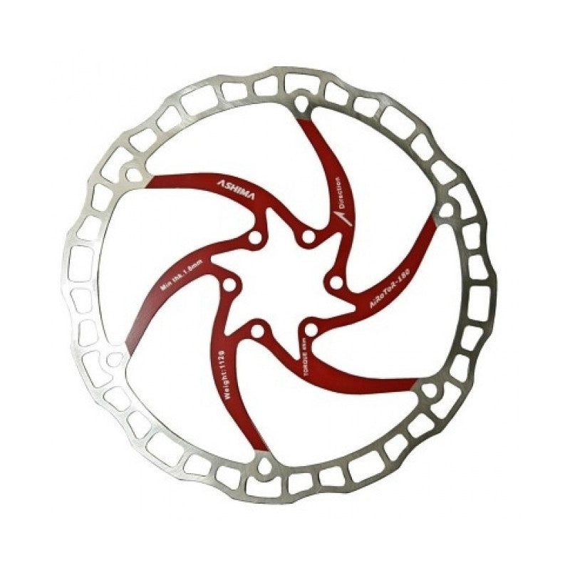 Ashima Disco Freno Aro 08 Rosso 180mm