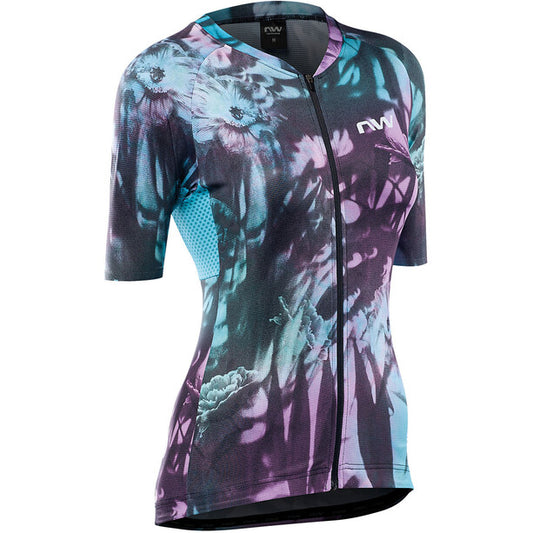 Northwave Maglia Estiva Donna Blade Flower Nero Turchese M