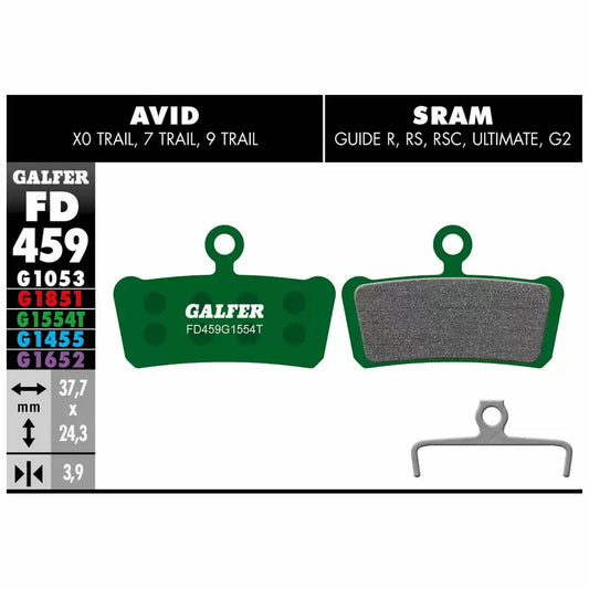 GALFER BIKE Pastiglie Mescola Verde Pro Pers Sram Guide / Avid Xo Trail