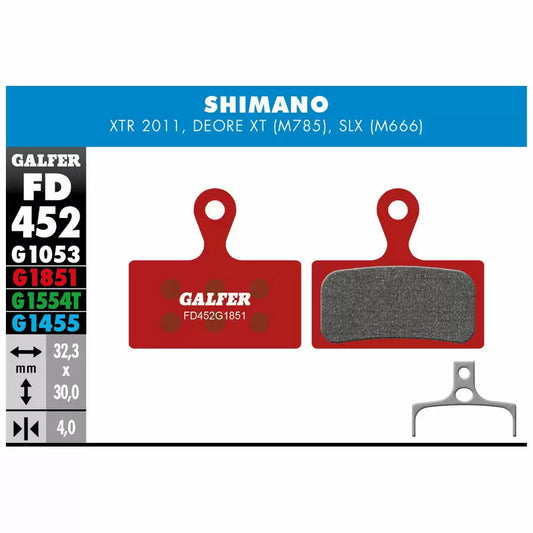 GALFER BIKE Pastiglie Mescola Rossa Advanced Per Shimano Xtr Slx
