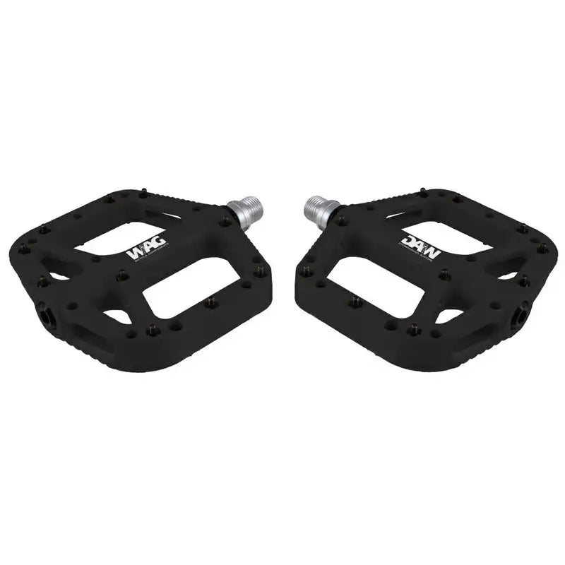 WAG Coppia Pedali Flat Nylon Asse Cr-Mo Nero
