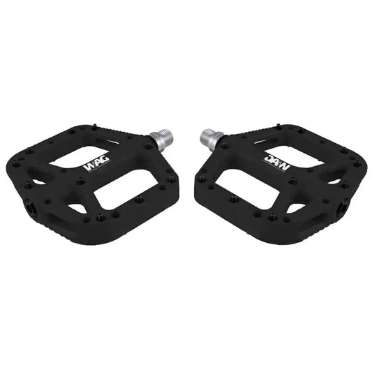 WAG Coppia Pedali Flat Nylon Asse Cr-Mo Nero