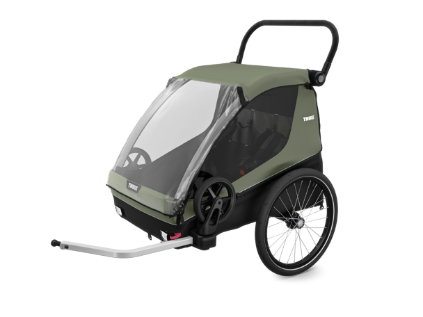 THULE Rimorchio bici per bimbi o cani Courier Vintage Green 2 posti