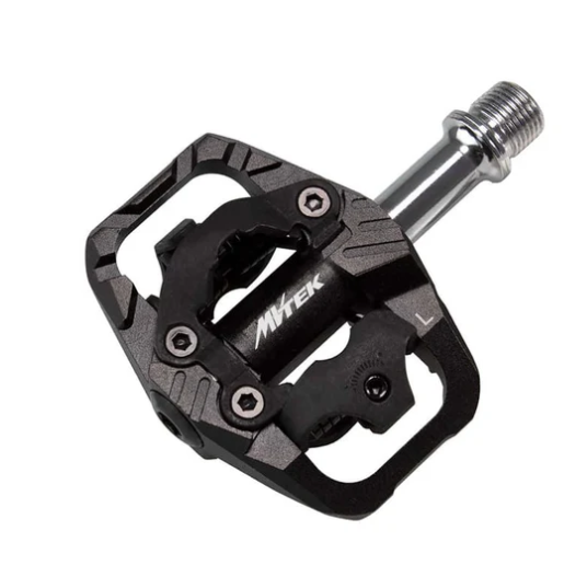 MV-TEK Coppia Pedali SPD Trail Nero Alluminio con Perno su Cuscinetto 85x85x40mm