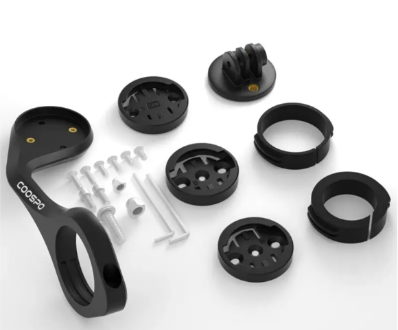 COOSPO Kit Staffa Di Supporto Con Adattatori Ciclocomputer Nero BCM-B01