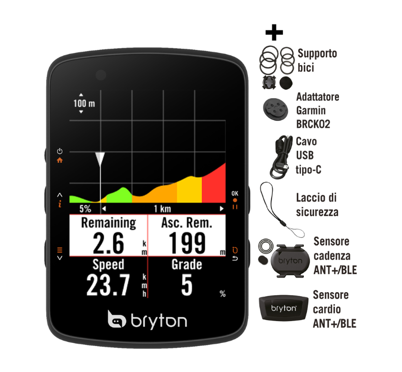 Bryton Rider 550D + fascia cardio + cadenza