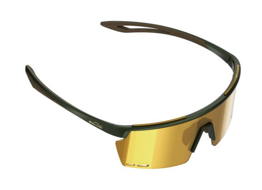 Magic Shine Occhiali Rouleur Nero/Marrone - Lente Oro