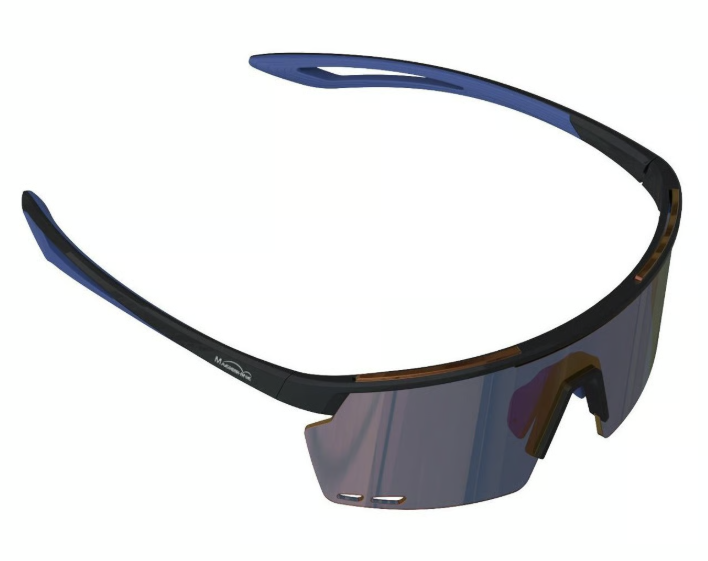 Magic Shine Occhiali Rouleur Nero/Blu Lente Blu