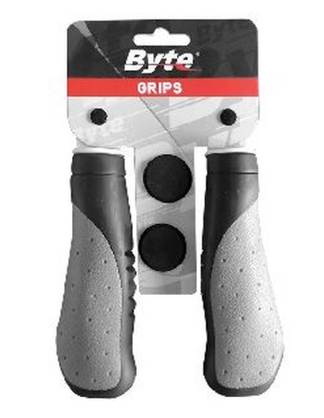Byte Manopole Gomma Palmo Largo Nero Grigio GR-S09