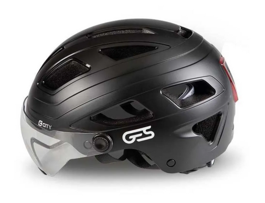 GES Casco Urban City Con Visiera e Luce Posteriore Nero