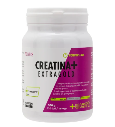 +WATT Creatina+ Pura Creatine Monoidrato in povere 350 gr. Extra Gold