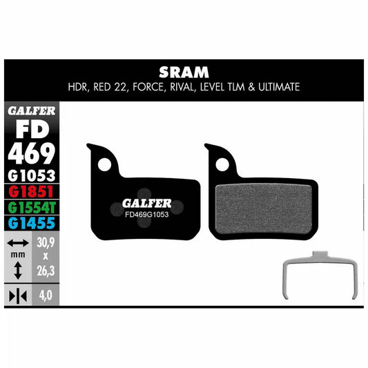 GALFER BIKE Pastiglie Mescola Nera Standard Per Sram Red 22 - Level OEM