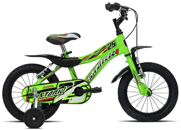 Brera Bicicletta Bambino Mtb 14'' Stark Con Rotelle Verde