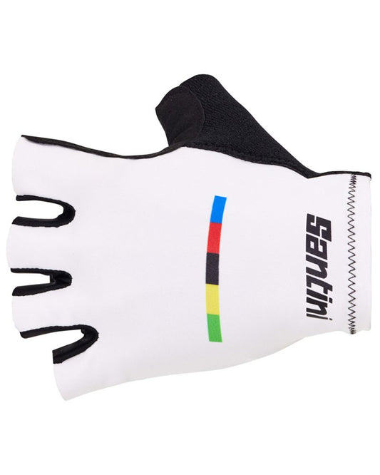 Santini UCI World Champion Guanti Estivi Bianco